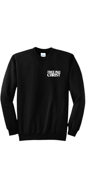 “Free in Christ" Crewneck Sweatshirt (Front Design Only) - IN STOCK NOW