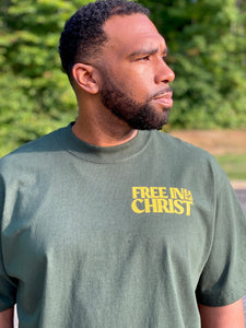 “Free in Christ" Oversized Tee (Moss Green) - IN STOCK NOW