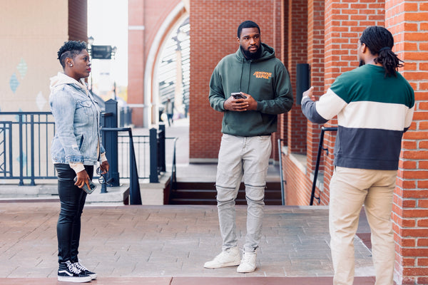 “JEHOVAH RAPHA: OUR HEALER” UNISEX HOODIE Olive Green w/ Orange